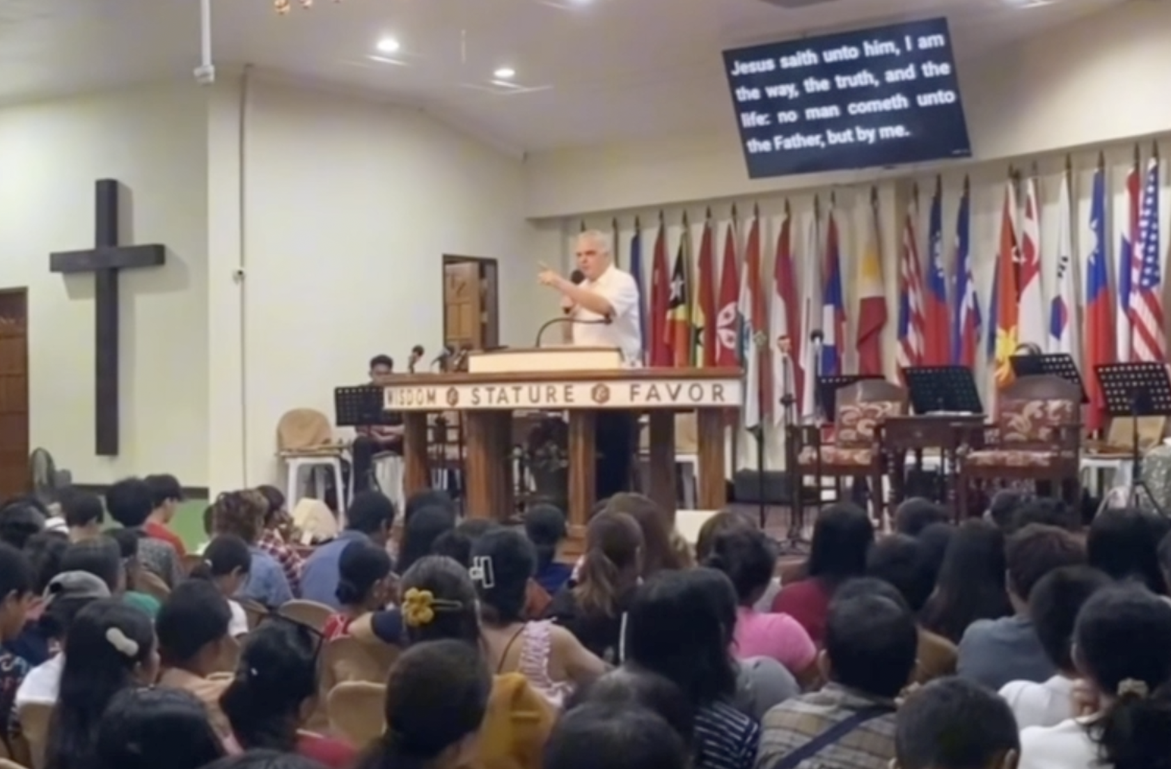 Pastor preaching at International Baptist Church of Dumaguete